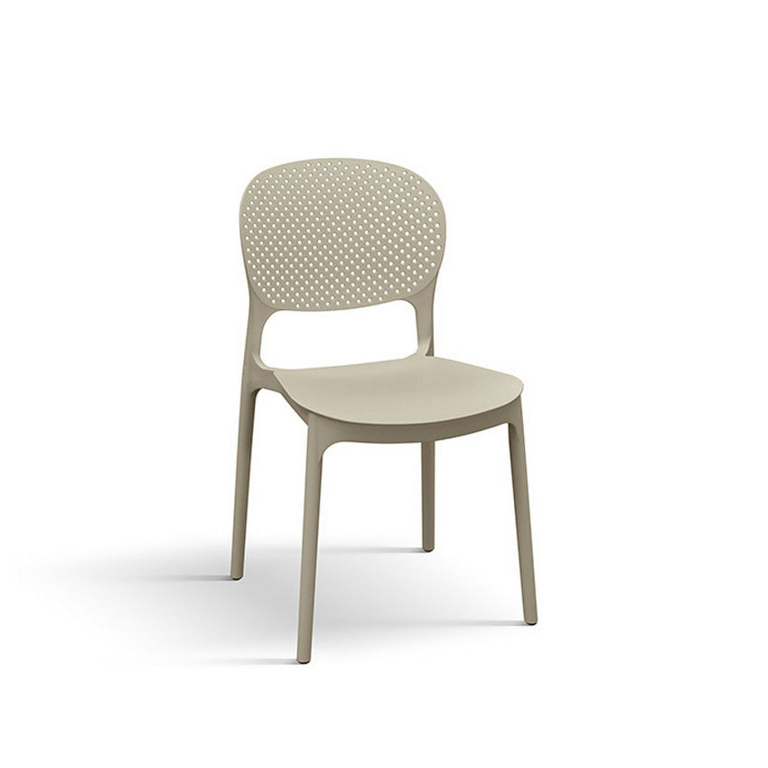 set di 4 sedie alicante in polipropilene tortora, sedia per esterno resistente agli agenti atmosferici