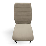 set di 4 sedie lubiana in tessuto beige e gambe in metallo nero opaco, seduta ergonomica per comfort quotidiano