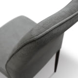 set di 4 sedie lubiana in tessuto grigio e gambe in metallo nero opaco, ideale per cucina, sala da pranzo o studio