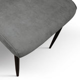 set di 4 sedie lubiana in tessuto grigio e gambe in metallo nero opaco, facile da abbinare a qualsiasi stile d’arredo