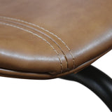 set di 4 sedie copenaghen rivestite in pelle cammello e gambe in metallo nero, ideale per cucina, sala da pranzo o studio