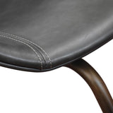 set di 4 sedie copenaghen rivestite in pelle antracite e gambe in metallo nero, ideale per cucina, sala da pranzo o studio