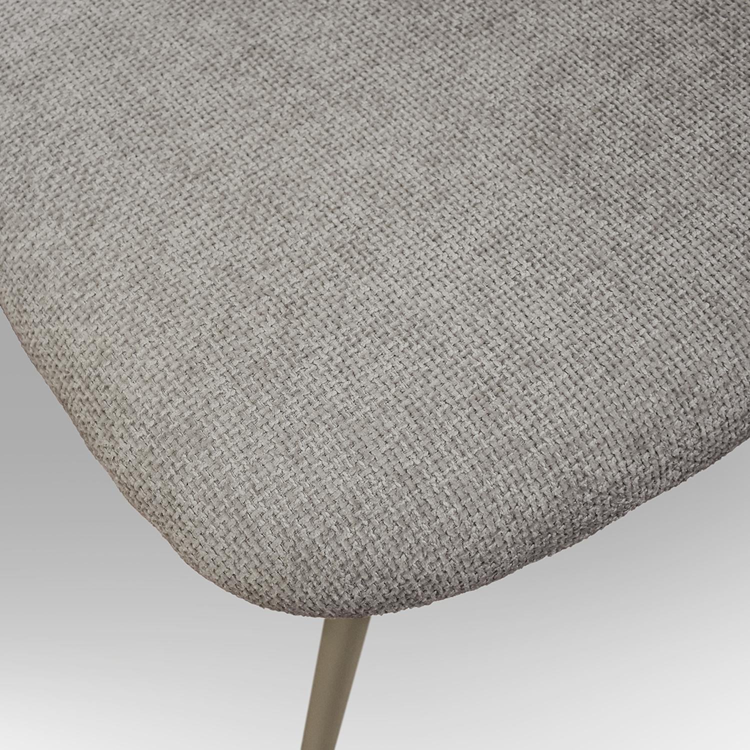 set di 4 sedie berlino in tessuto grigio e gambe in metallo beige, ideale per cucina, sala da pranzo o studio