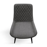 set di 4 sedie vienna in tessuto grigio e gambe in metallo nero, seduta ergonomica per comfort quotidiano