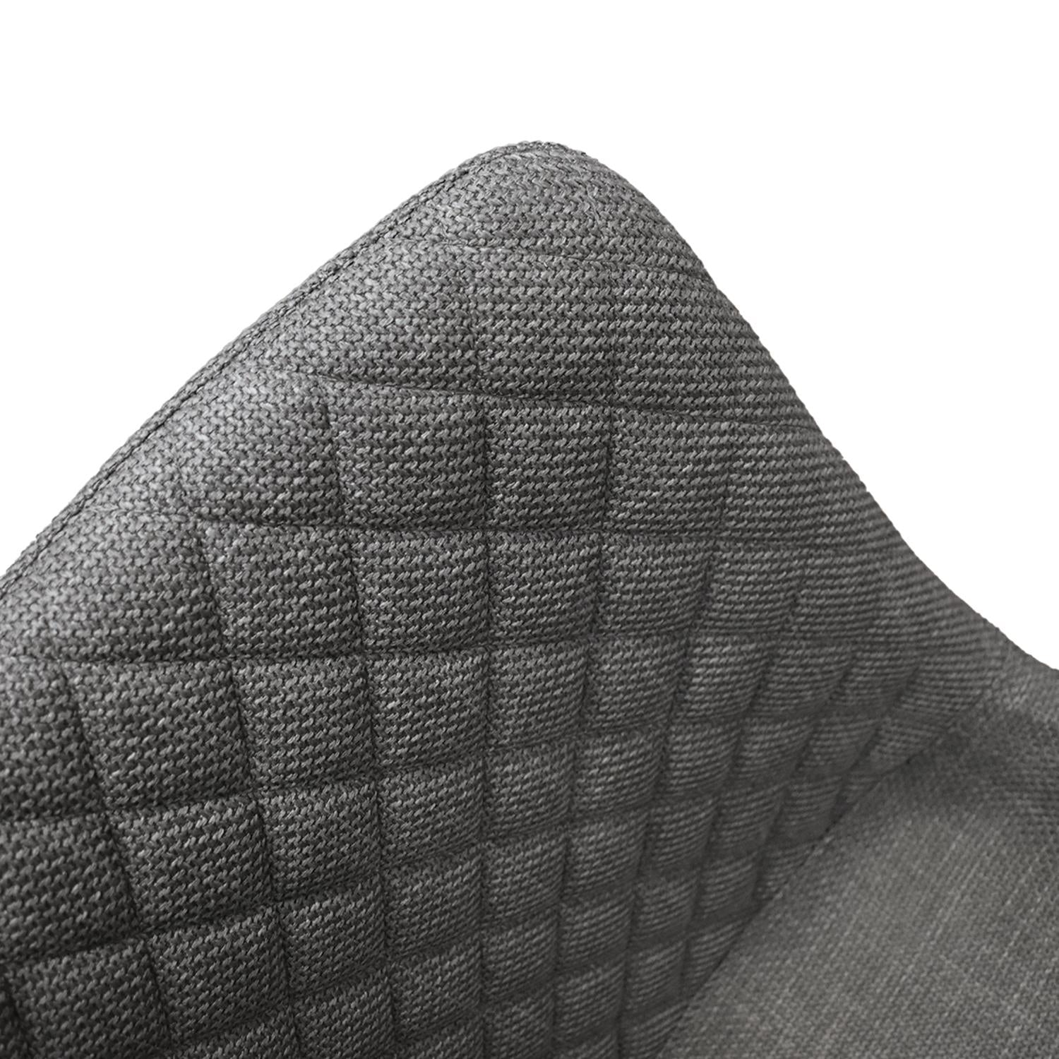 set di 4 sedie vienna in tessuto grigio e gambe in metallo nero, ideale per cucina, sala da pranzo o studio