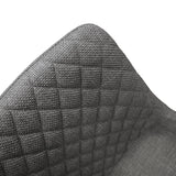 set di 4 sedie vienna in tessuto grigio e gambe in metallo nero, ideale per cucina, sala da pranzo o studio