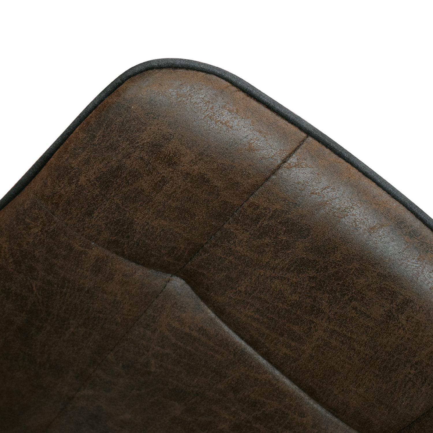 set di 4 sedie bruxelles in ecopelle castagna e gambe in metallo nero, seduta ergonomica per comfort quotidiano