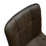 set di 4 sedie bruxelles in ecopelle castagna e gambe in metallo nero, ideale per cucina, sala da pranzo o studio