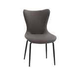 set di 4 sedie bondi beach in similpelle grigio e gambe in metallo nero, sedia dal design moderno per sala da pranzo o...