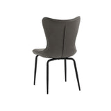 set di 4 sedie bondi beach in similpelle grigio e gambe in metallo nero, ideale per cucina, sala da pranzo o studio