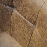 set di 4 sedie bruxelles in ecopelle cammello e gambe in metallo nero, ideale per cucina, sala da pranzo o studio