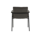 set di 4 sedie cancún in similpelle grigio e gambe in metallo nero, con braccioli, comfort superiore grazie al supporto...