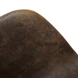 set di 4 sedie valletta in ecopelle scamosciato finitura castagna e gambe in metallo nero, ideale per cucina, sala da pranzo...