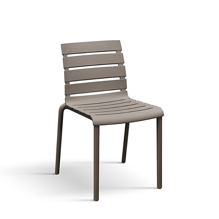 set di 6 sedie gandia in polipropilene tortora, impilabili, sedia per esterno resistente agli agenti atmosferici