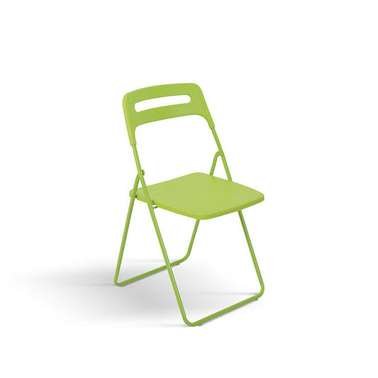 set di 6 sedie pieghevoli almeria in metallo verde e polipropilene verde, sedia per esterno resistente agli agenti...