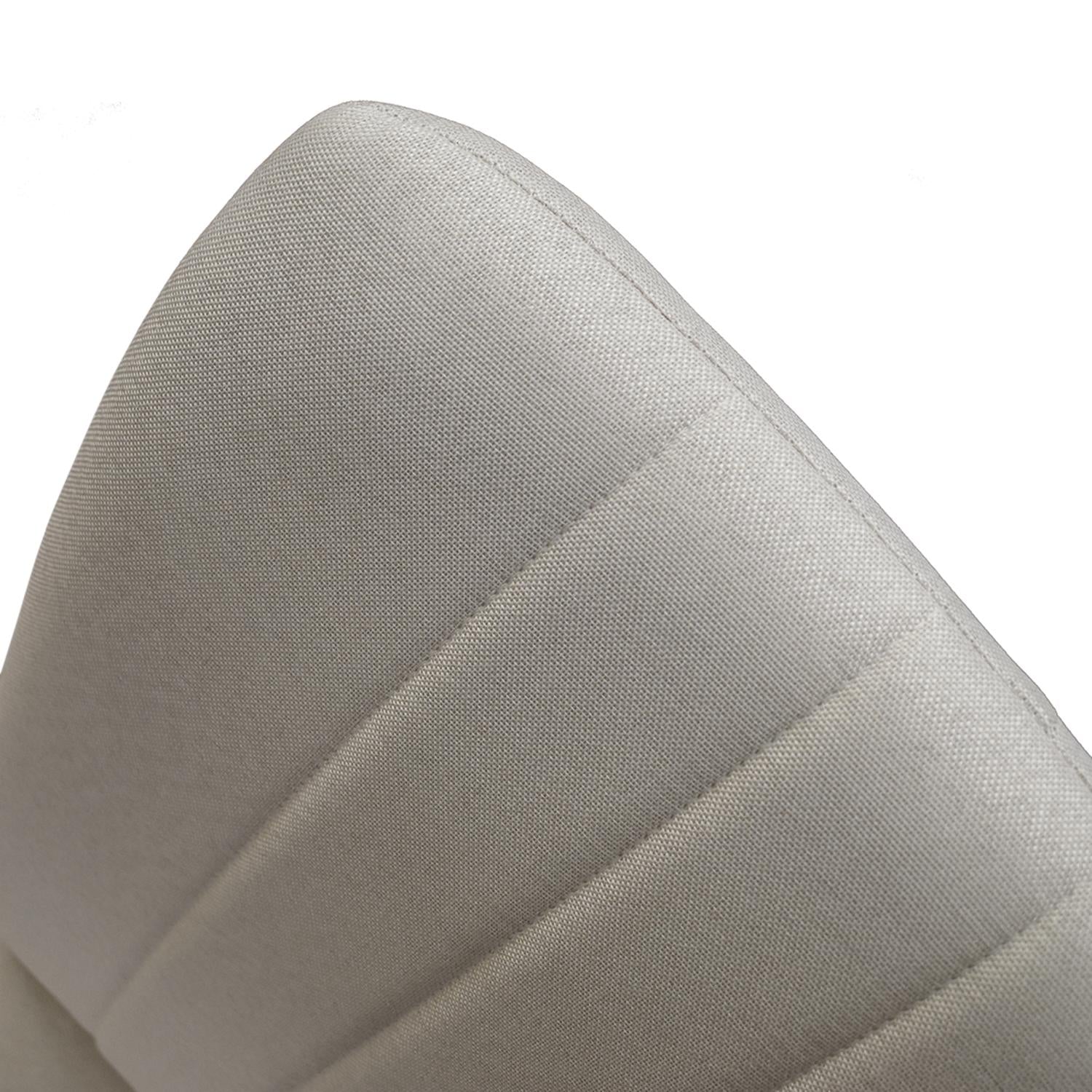 set di 6 sedie amsterdam in tessuto beige e gambe in metallo nero, ideale per cucina, sala da pranzo o studio