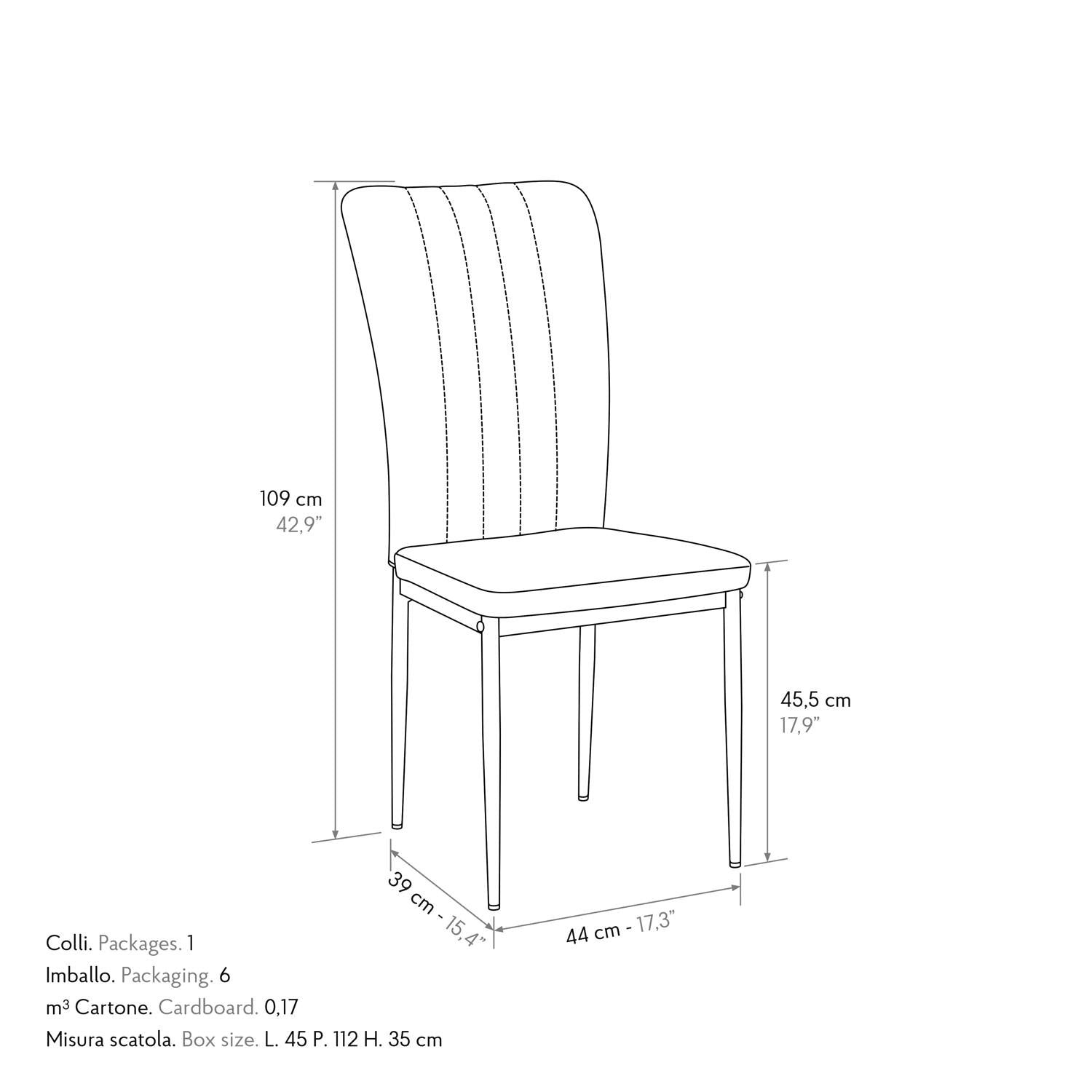 set di 6 sedie amsterdam in tessuto beige e gambe in metallo nero, materiali resistenti per uso quotidiano