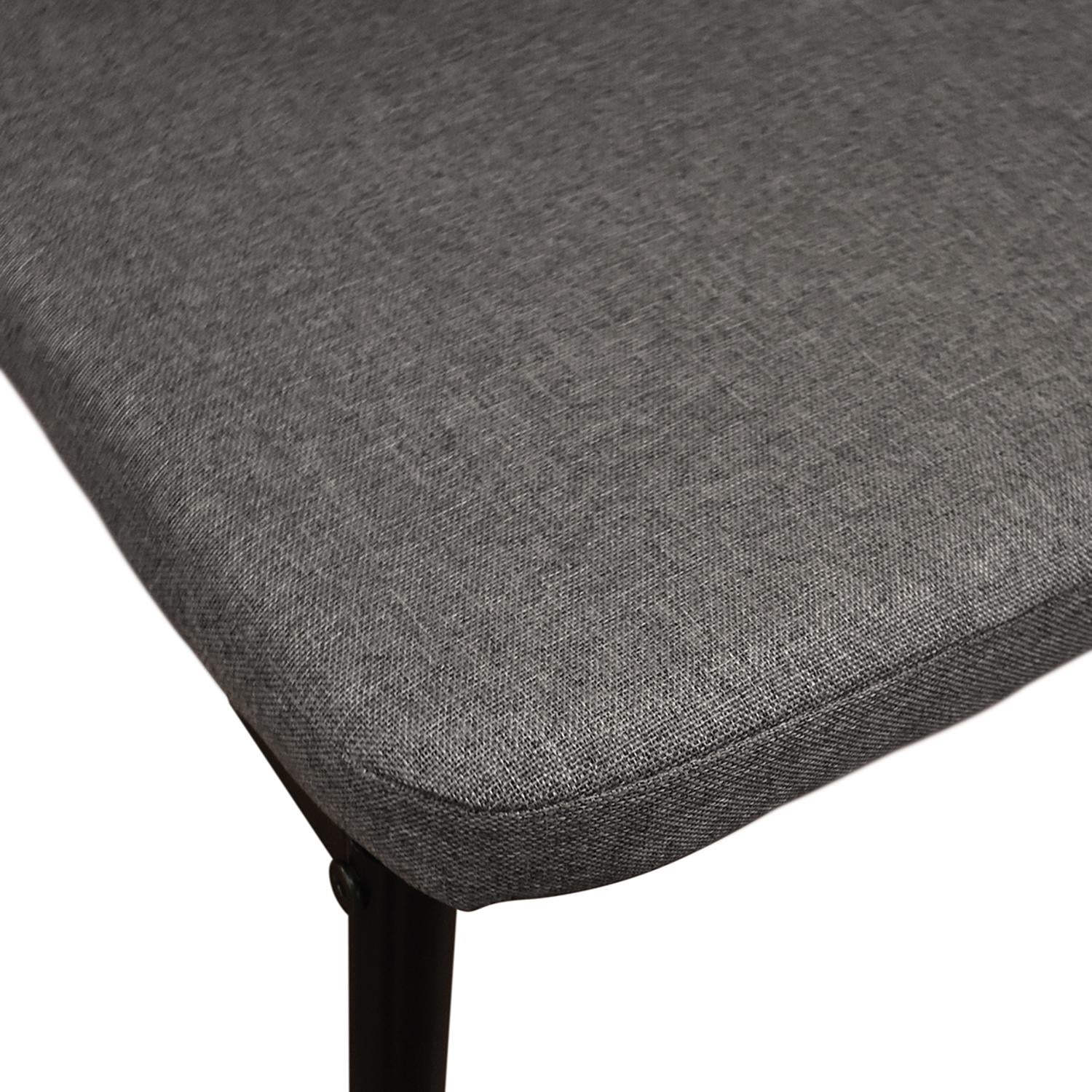 set di 6 sedie amsterdam in tessuto grigio e gambe in metallo nero, materiali resistenti per uso quotidiano