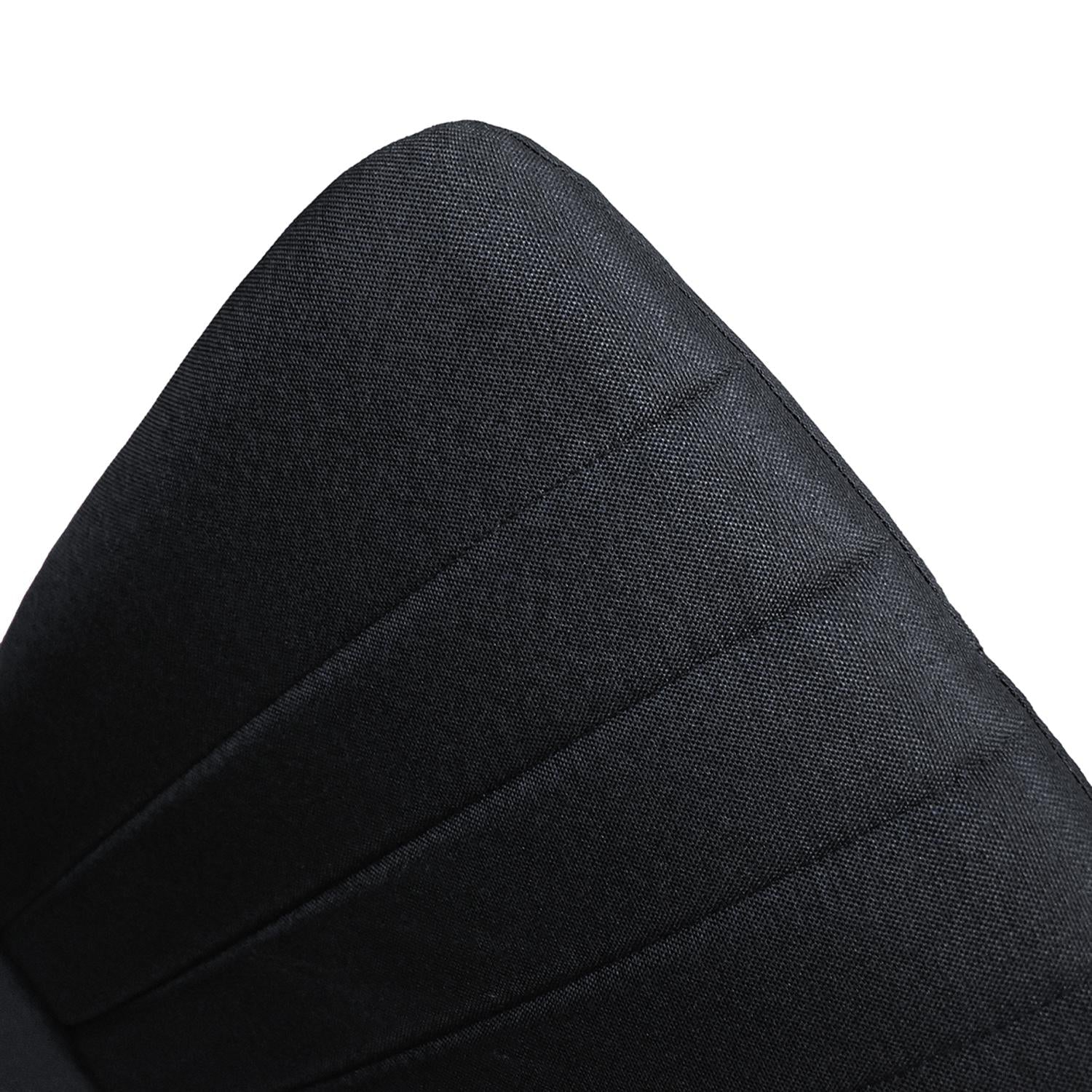 set di 6 sedie amsterdam in tessuto nero e gambe in metallo nero, ideale per cucina, sala da pranzo o studio