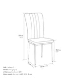 set di 6 sedie amsterdam in tessuto nero e gambe in metallo nero, materiali resistenti per uso quotidiano