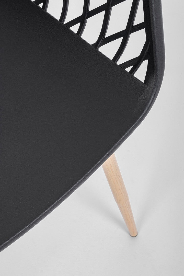 set di 4 sedie optik colore nero, design sofisticato e funzionale per ambienti moderni