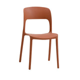 set di 4 sedie south beach in polipropilene terracotta, sedia per esterno resistente agli agenti atmosferici