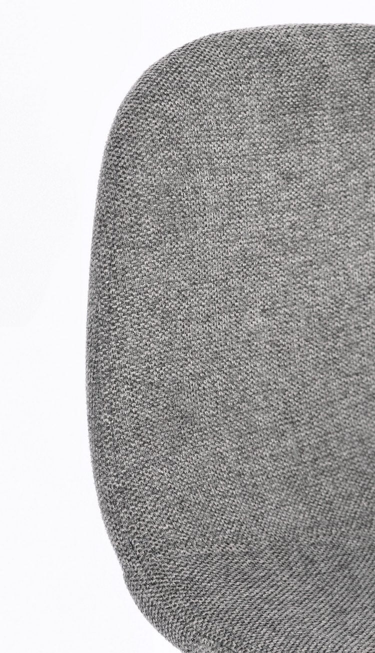 set di 2 sgabelli irelia in tessuto grigio scuro e gambe in acciaio nere, seduta ergonomica per comfort prolungato