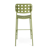 set di 4 sgabelli clover in polipropilene verde e struttura acciaio, impilabili, design leggero e impilabile per uso pratico