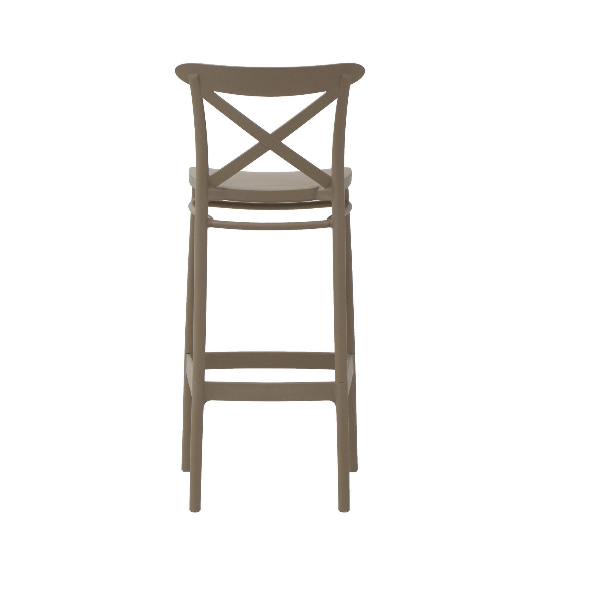 set di 4 sgabelli hamburg in polipropilene tortora, design leggero e impilabile per uso pratico