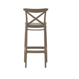 set di 4 sgabelli hamburg in polipropilene tortora, design leggero e impilabile per uso pratico