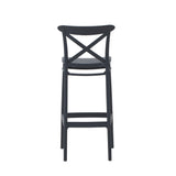 set di 4 sgabelli liverpool in polipropilene antracite, design leggero e impilabile per uso pratico