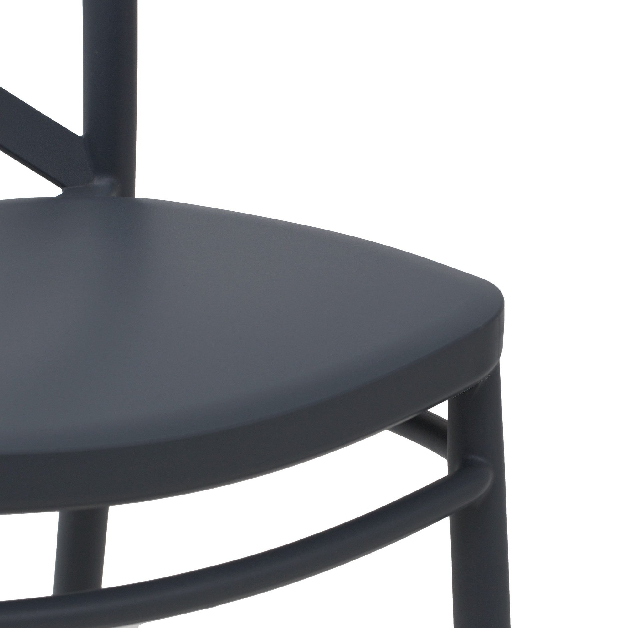 set di 4 sgabelli liverpool in polipropilene antracite, perfetto per lounge estive e aperitivi all’aperto