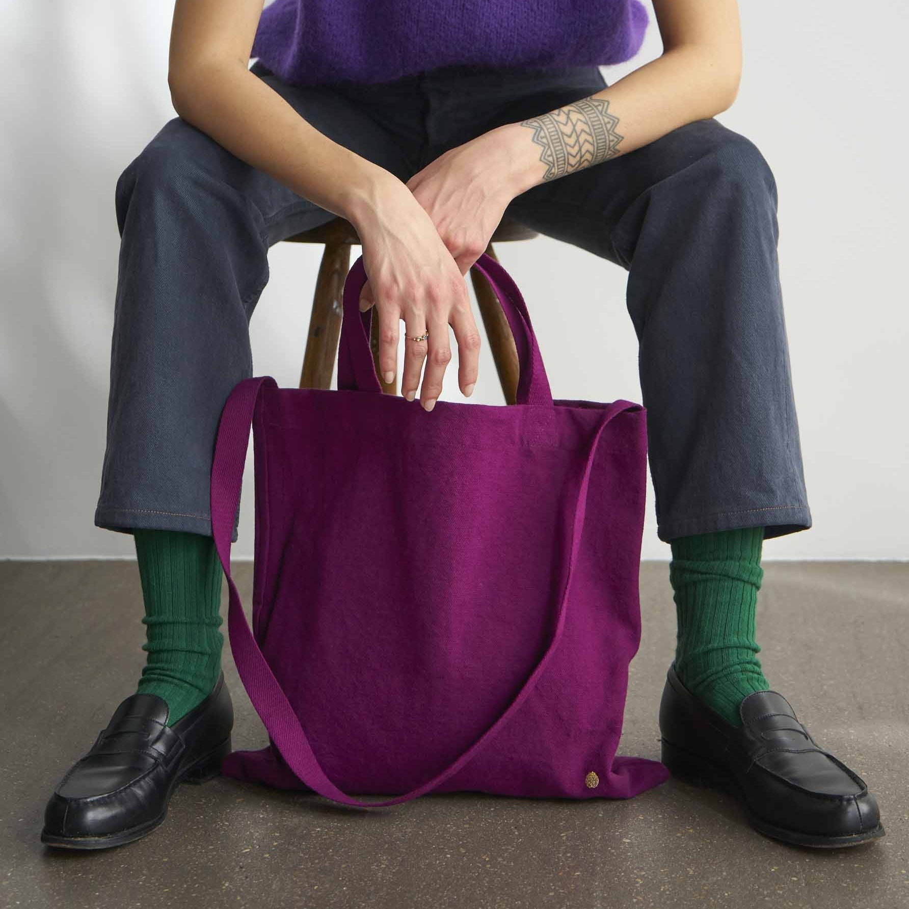 sac city iona pioggia viola, colore pioggia viola, taglia 38 x 38. eco-bag ideale per uno stile di vita responsabile