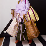 maxi borsa poppins marrone, colore marrone, taglia 48 x 33 x 33. design extra-capiente perfetto per la spesa o la spiaggia