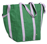 maxi borsa poppins erba, colore erba, taglia 48 x 33 x 33. vista frontale della borsa maxi in tessuto naturale su sfondo neutro