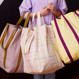 maxi borsa poppins multicolore, colore multicolore, taglia 48 x 33 x 33. realizzata in 100% cotone biologico per uno stile sostenibile e pratico