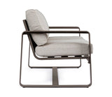 Divano 2 posti MERRIGAN in alluminio caffè e tessuto olefin tortora