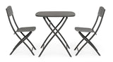 Set bistrot YVONNE con tavolo e 2 sedie in acciaio antracite