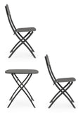 Set bistrot YVONNE con tavolo e 2 sedie in acciaio antracite