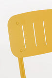 Set bistrot YVONNE con tavolo e 2 sedie in acciaio giallo ocra