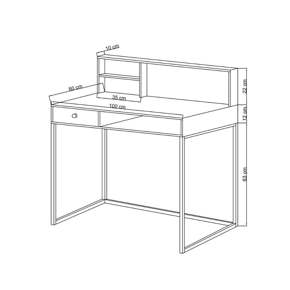 scrivania rovere nero con cassetto nasus, perfetta per lavorare, studiare o organizzare lo spazio