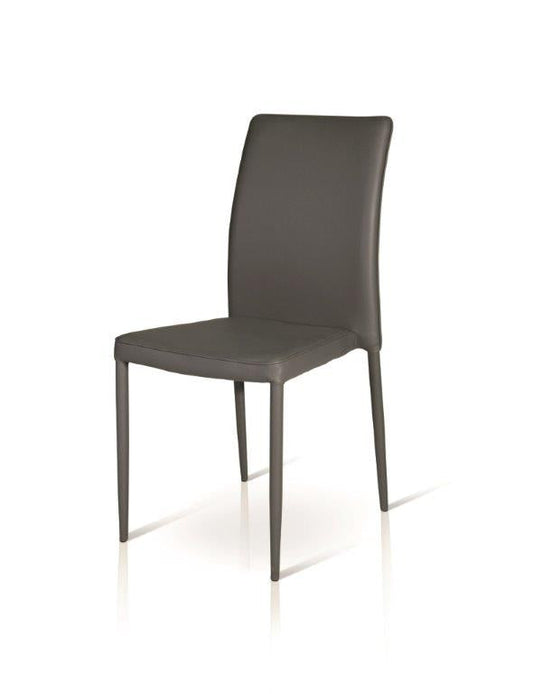 set di 4 sedie hampstead in ecopelle grigia scura, sedia dal design moderno per sala da pranzo o soggiorno