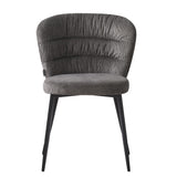 sedia imbottita klontar in tessuto grigio, dettaglio dell’imbottitura morbida e confortevole