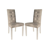 sedia montecarlo 3 bottoni tessuto tortora, vista ambientata in soggiorno o sala da pranzo