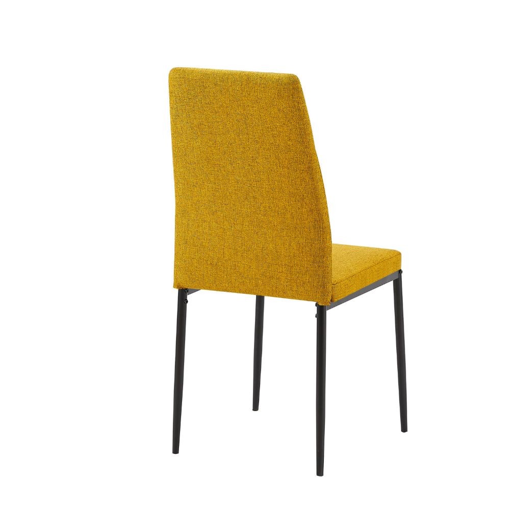 sedia da pranzo adara in tessuto senape, design accogliente ideale per sedute prolungate