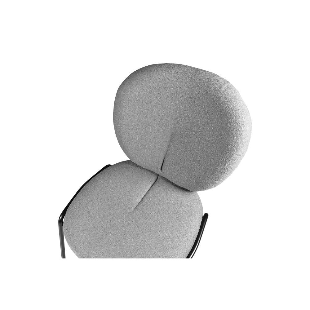 sedia da pranzo sirio tessuto teddy grigio, rivestimento facile da pulire e resistente