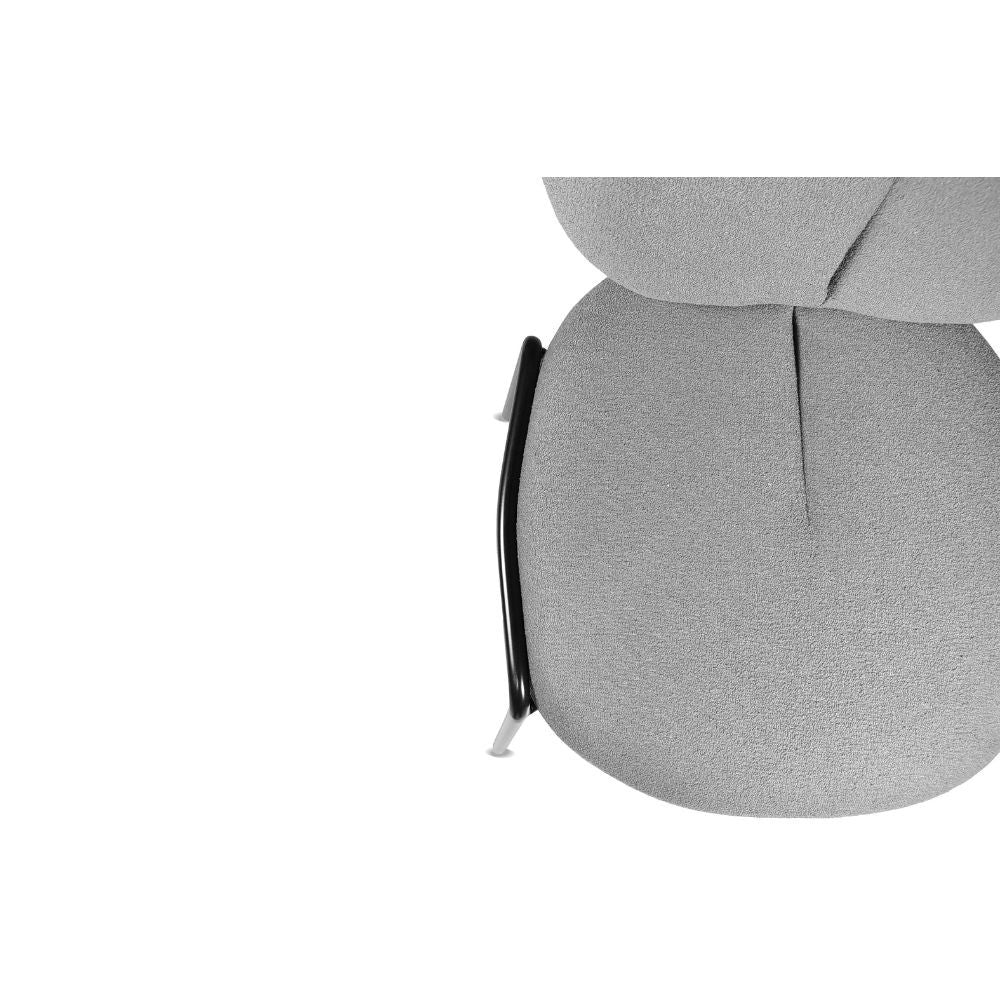 sedia da pranzo sirio tessuto teddy grigio, seduta imbottita perfetta per ambienti raffinati