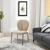 sedia da pranzo sirio tessuto teddy beige, sedia imbottita con rivestimento in tessuto o velluto