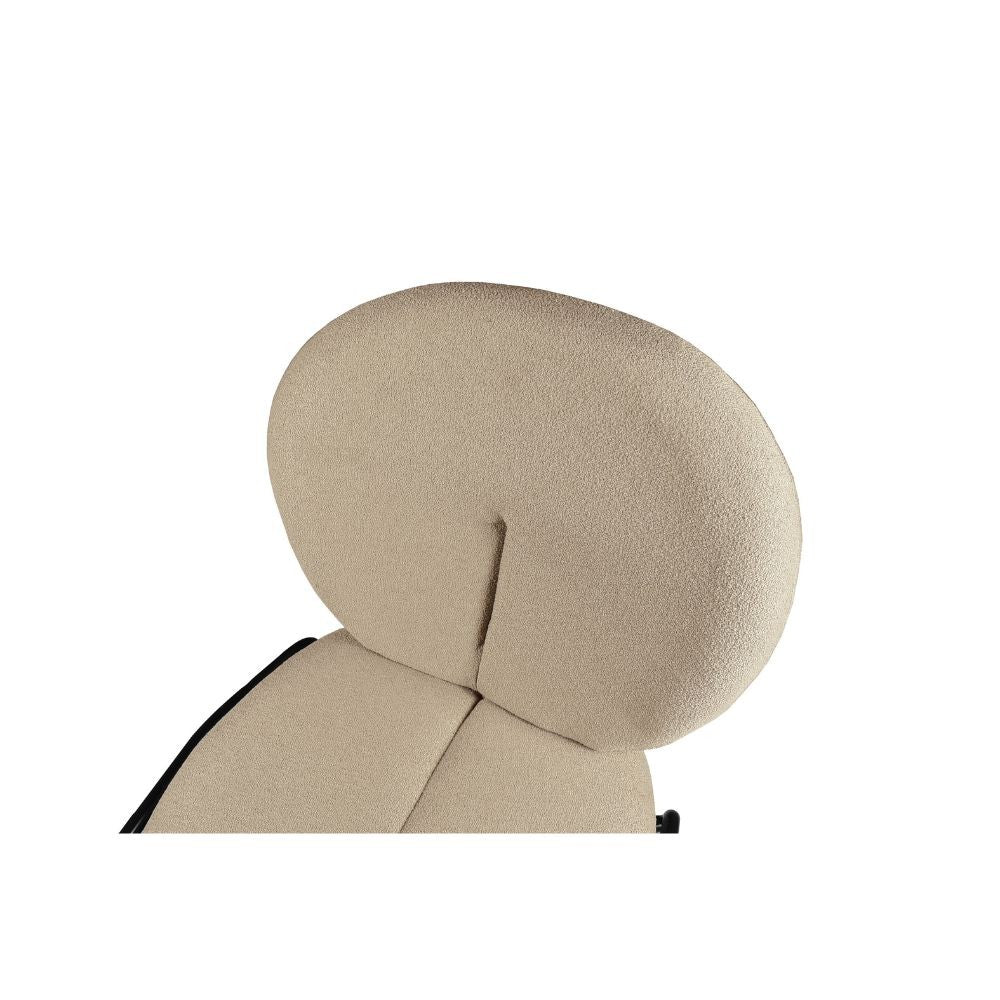 sedia da pranzo sirio tessuto teddy beige, seduta imbottita perfetta per ambienti raffinati