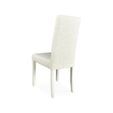 sedia montecarlo 3 bottoni tessuto bianco, vista ambientata in soggiorno o sala da pranzo